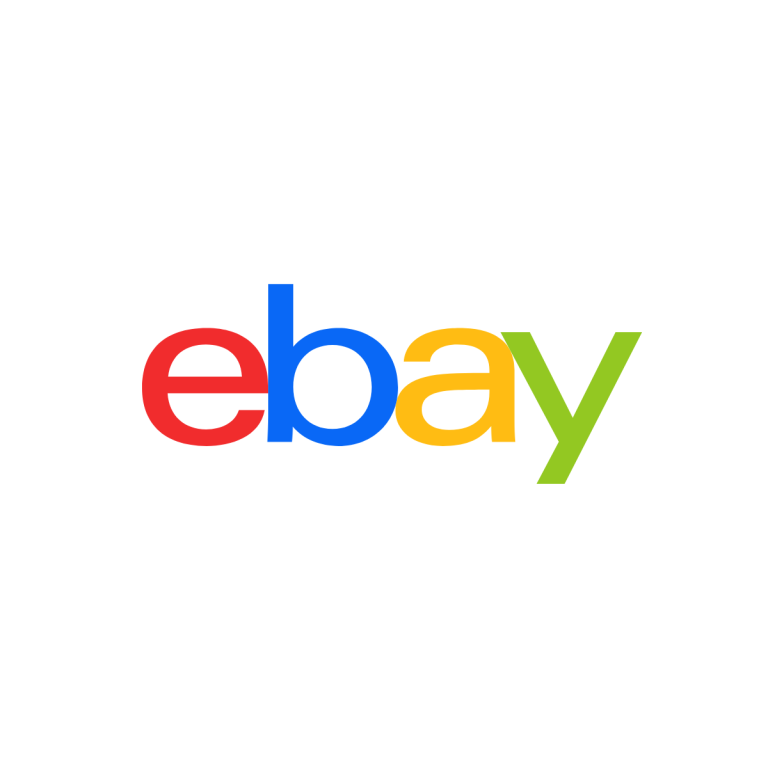 Plattformen – Verbindungselemente direkt über eBay entdecken eBay-Logo als Symbol für den Verkauf von Verbindungselementen über Online-Plattformen.